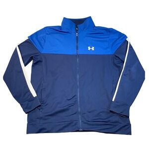 Under Armour Mens XL Blue Full Zip Track Jacket Fitted Training Coat‎